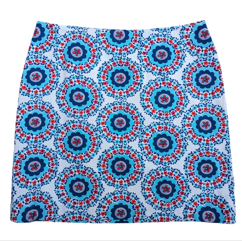 Talbots Petites Short Skirt A-line Above Knee Floral Print Cute Women Size 14P